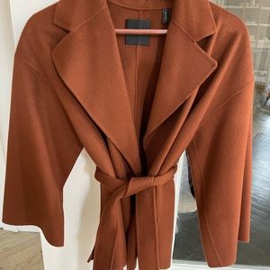 Rarely worn Theory belted wool and cashmere coat